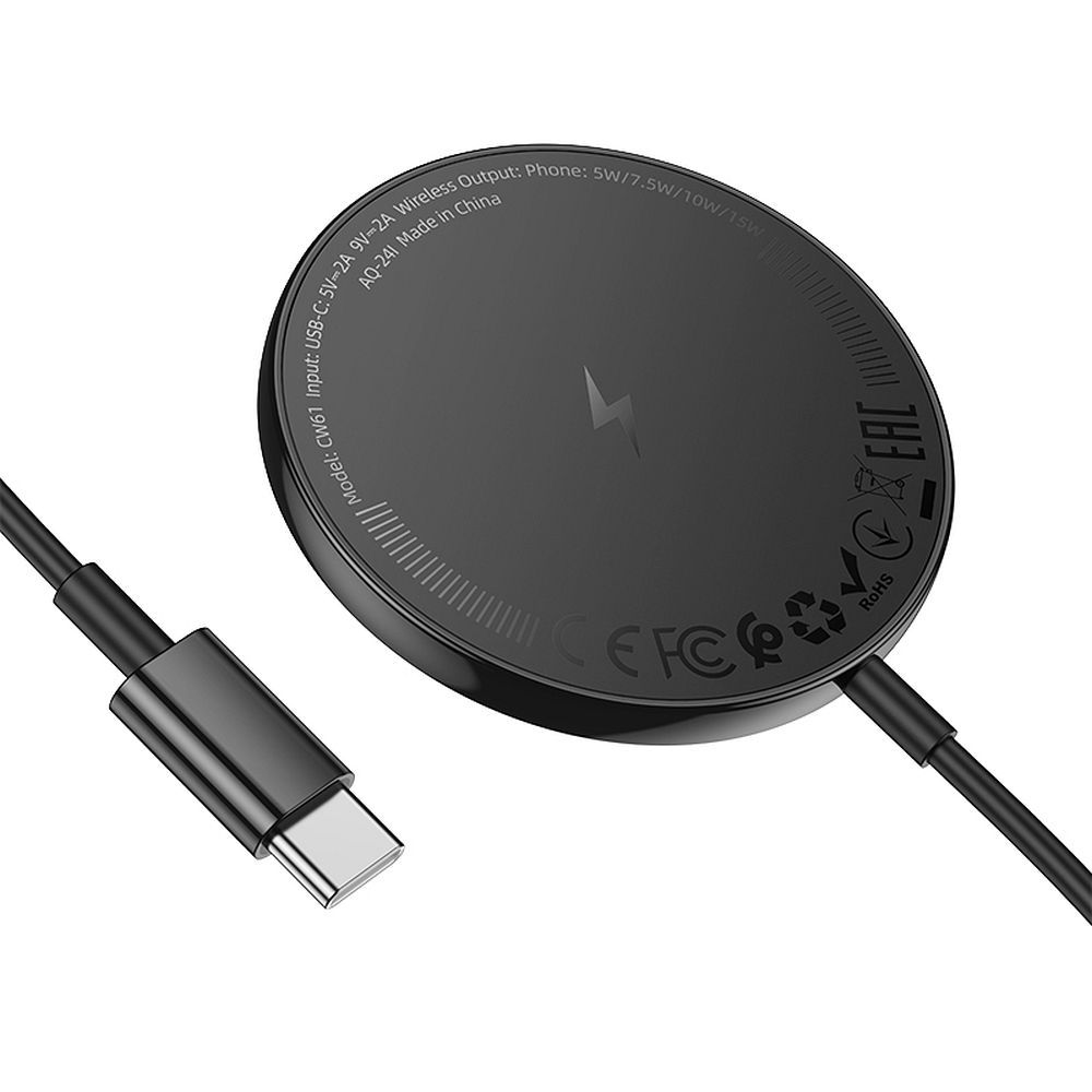 Incarcator Retea Wireless HOCO CW61, 15W, 1.67A, Negru