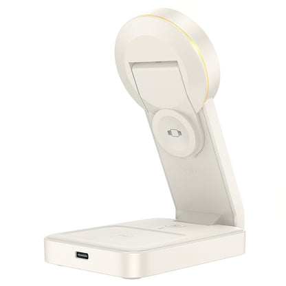 Incarcator Retea Wireless HOCO CQ3 3in1, 15W, 1.67A, Alb
