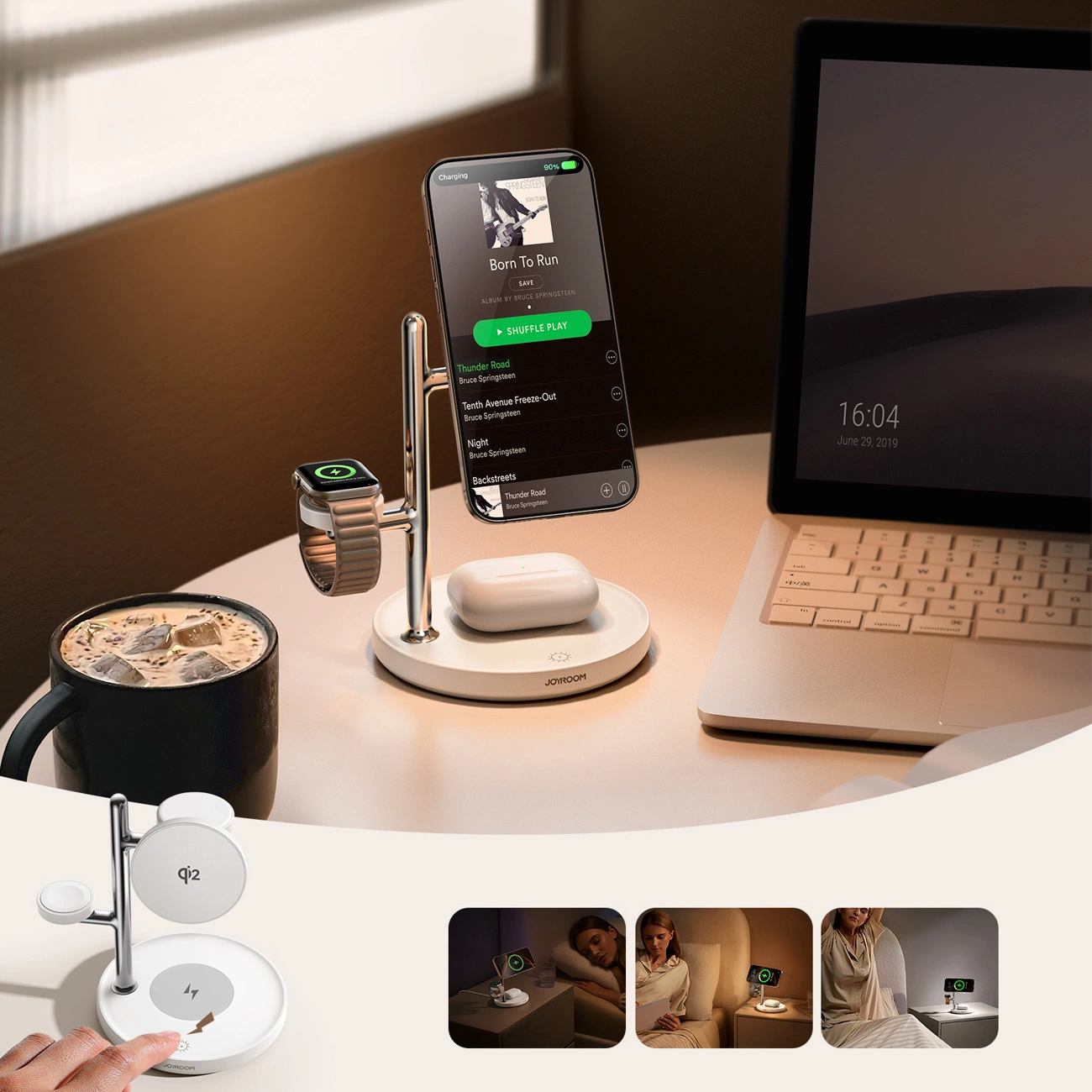 Incarcator Retea Wireless Joyroom JR-W23 3in1, 15W, 1.67A, Alb