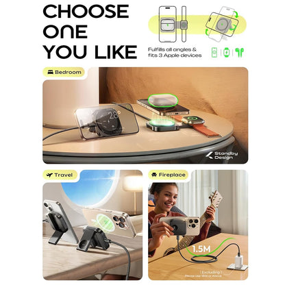 Incarcator Retea Wireless Lisen 2in1, 15W, 1.67A, Negru YL0324100013