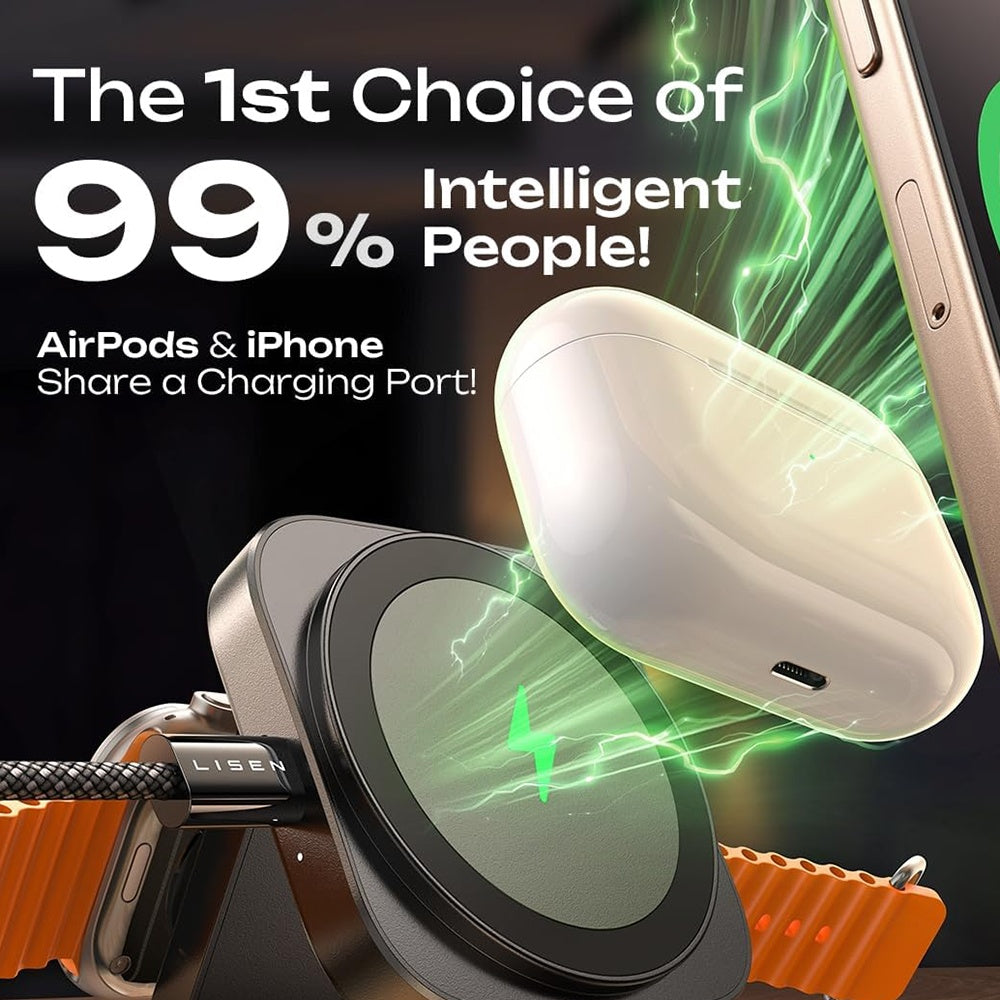 Incarcator Retea Wireless Lisen 2in1, 15W, 1.67A, Negru YL0324100013