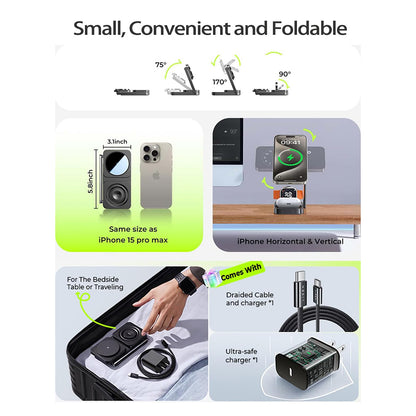 Incarcator Retea Wireless Lisen 3in1, 15W, 1.67A, Negru YL0424010003