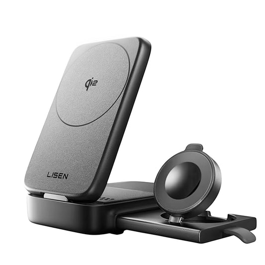 Incarcator Retea Wireless Lisen W106 3in1, 15W, 1.67A, Gri YL0424120009