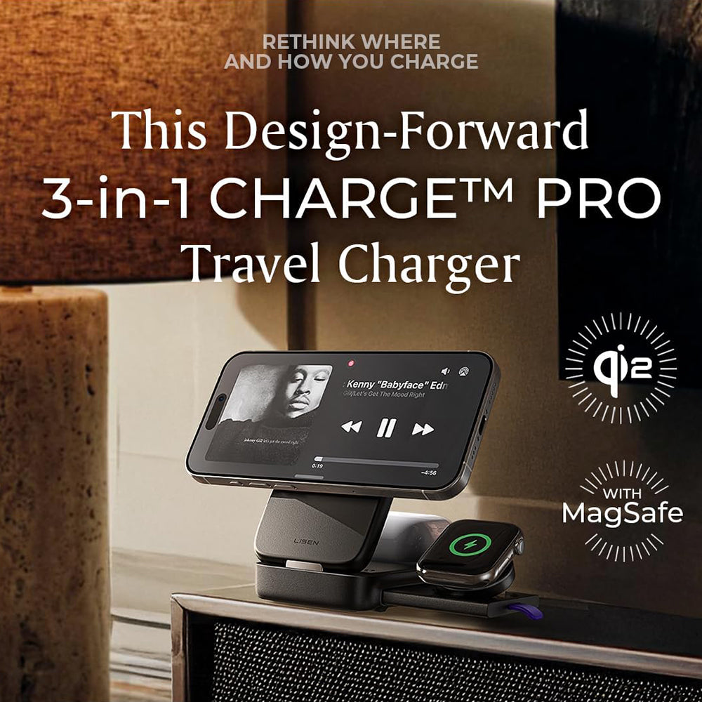 Incarcator Retea Wireless Lisen W106 3in1, 15W, 1.67A, Gri YL0424120009