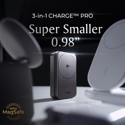 Incarcator Retea Wireless Lisen W106 3in1, 15W, 1.67A, Gri YL0424120009