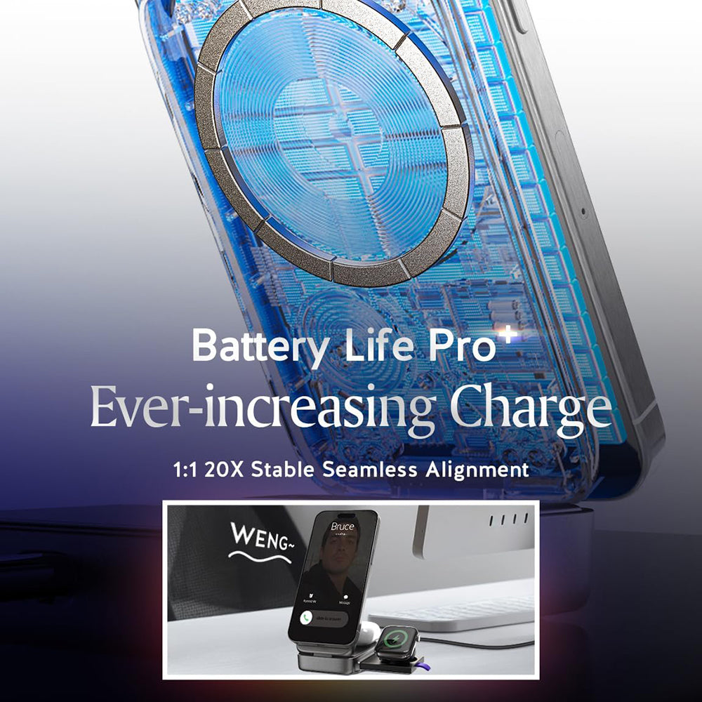 Incarcator Retea Wireless Lisen W106 3in1, 15W, 1.67A, Gri YL0424120009