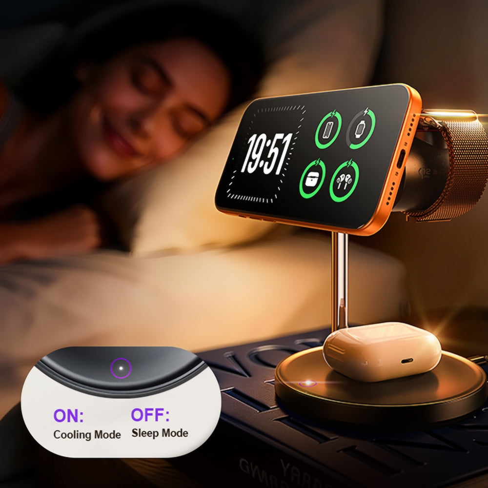 Incarcator Retea Wireless Lisen W120 3in1, 25W, Negru YL0325090022