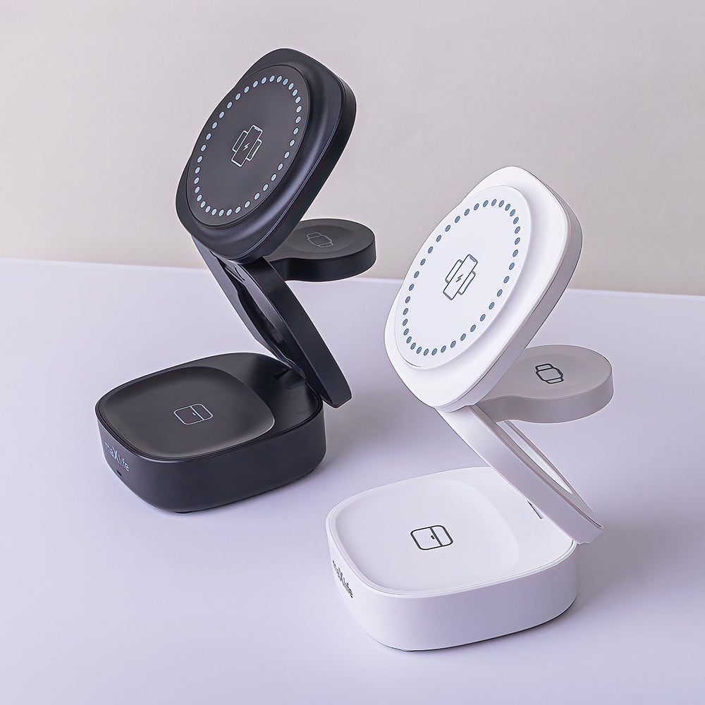 Incarcator Retea Wireless MaXlife MXWC-06 3in1, 15W, 1.67A, Negru