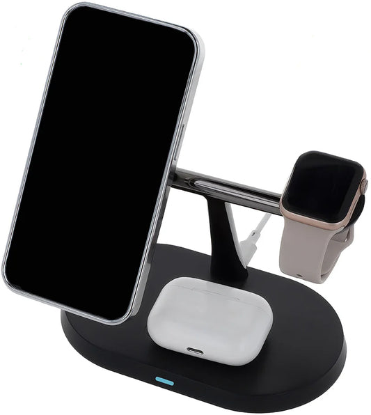 Incarcator Retea Wireless MaXlife MXWC-03 3in1, 15W, 1.67A, Negru