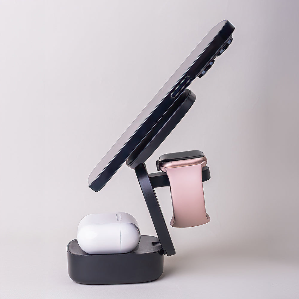 Incarcator Retea Wireless MaXlife MXWC-06 3in1, 15W, 1.67A, Negru