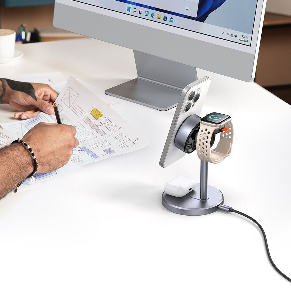 Incarcator Retea Wireless McDodo CH-2462 Swan 3in1, 22.5W, 1.67A, Negru