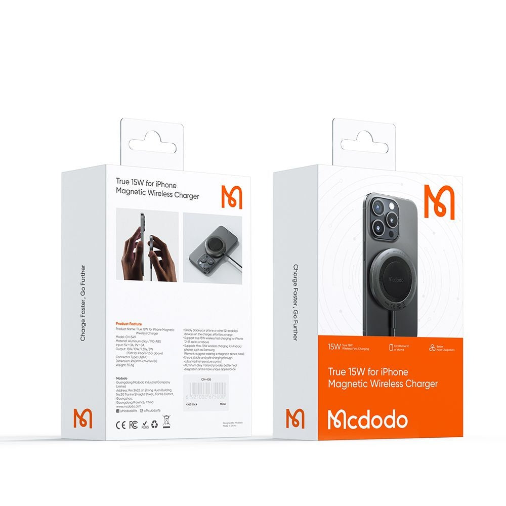 Incarcator Retea Wireless McDodo CH-5490, 15W, 1.67A, Negru