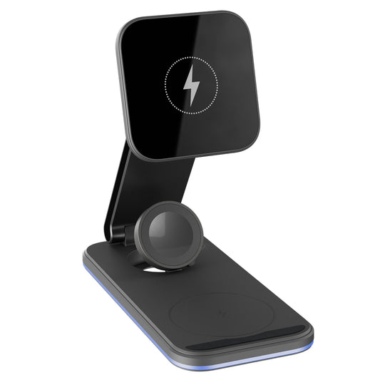 Incarcator Retea Wireless Proove Energy Fold 3in1, 15W, 1.67A, Negru WSEF15010001