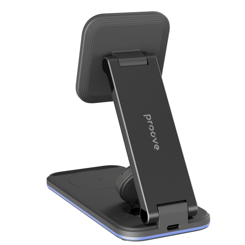 Incarcator Retea Wireless Proove Energy Fold 3in1, 15W, 1.67A, Negru WSEF15010001