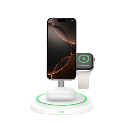 Incarcator Retea Wireless Tech-Protect QI15W-A46 3in1, 15W, 1.67A, Alb