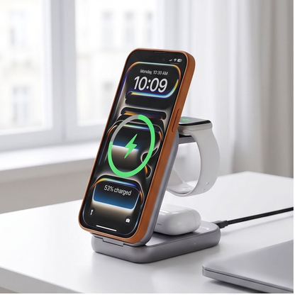 Incarcator Retea Wireless Tech-Protect A53 3in1, 25W, Gri
