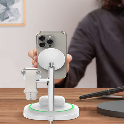 Incarcator Retea Wireless Tech-Protect QI15W-A46 3in1, 15W, 1.67A, Alb