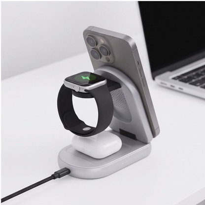 Incarcator Retea Wireless Tech-Protect A53 3in1, 25W, Gri