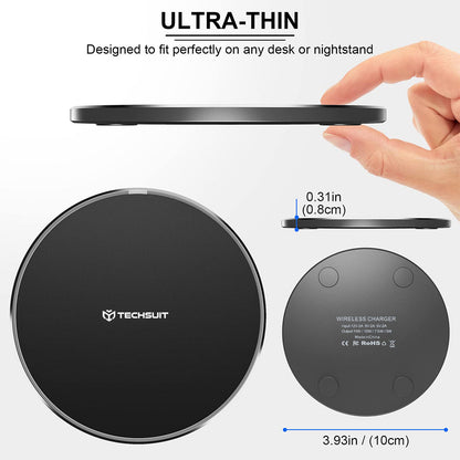 Incarcator Retea Wireless Techsuit CHWR031 Premium, 15W, 1.67A, Negru