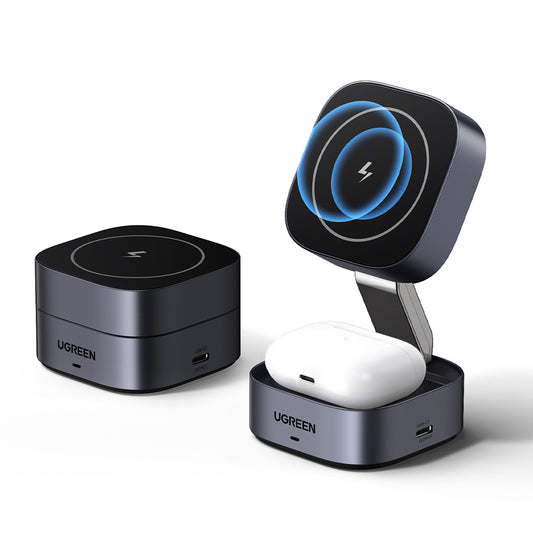 Incarcator Retea Wireless UGREEN W526 3in1, 20W, 1.67A, 1 x USB-C, Negru