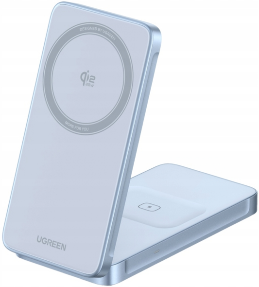 Incarcator Retea Wireless UGREEN MagFlow 2in1, 25W, Albastru, Resigilat