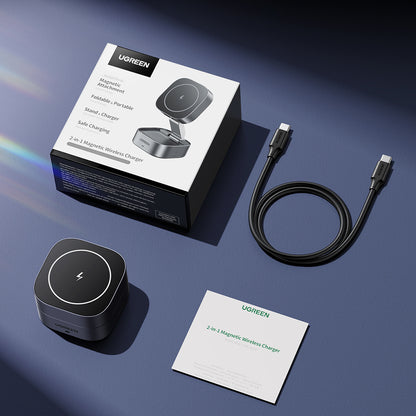 Incarcator Retea Wireless UGREEN W526 3in1, 20W, 1.67A, 1 x USB-C, Negru