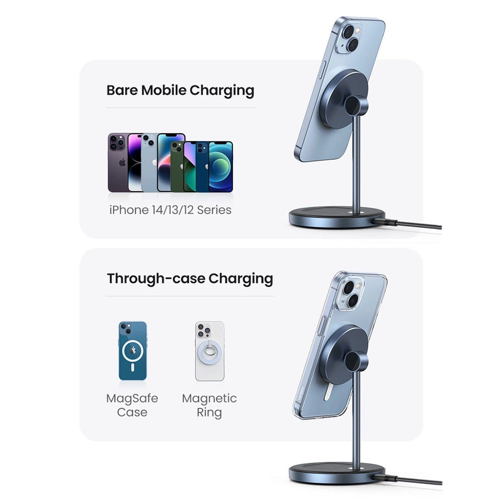 Incarcator Retea Wireless UGREEN CD317 2in1, 20W, 1.67A, Negru