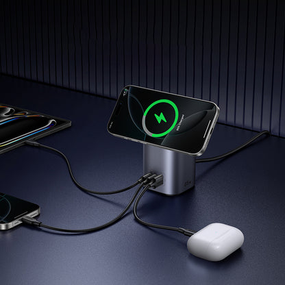 Incarcator Retea Wireless UGREEN X555 4in1, 65W, 3.25A, 1 x USB-A - 2 x USB-C, Gri