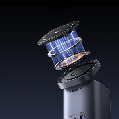 Incarcator Retea Wireless UGREEN X555 4in1, 65W, 3.25A, 1 x USB-A - 2 x USB-C, Gri