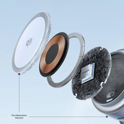 Incarcator Retea Wireless UGREEN W713 2in1, 25W, Albastru
