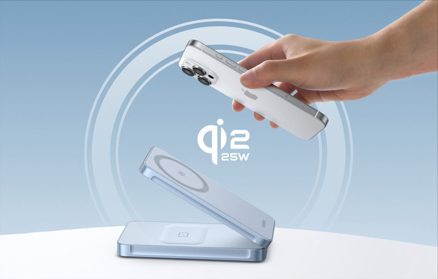 Incarcator Retea Wireless UGREEN MagFlow 2in1, 25W, Albastru