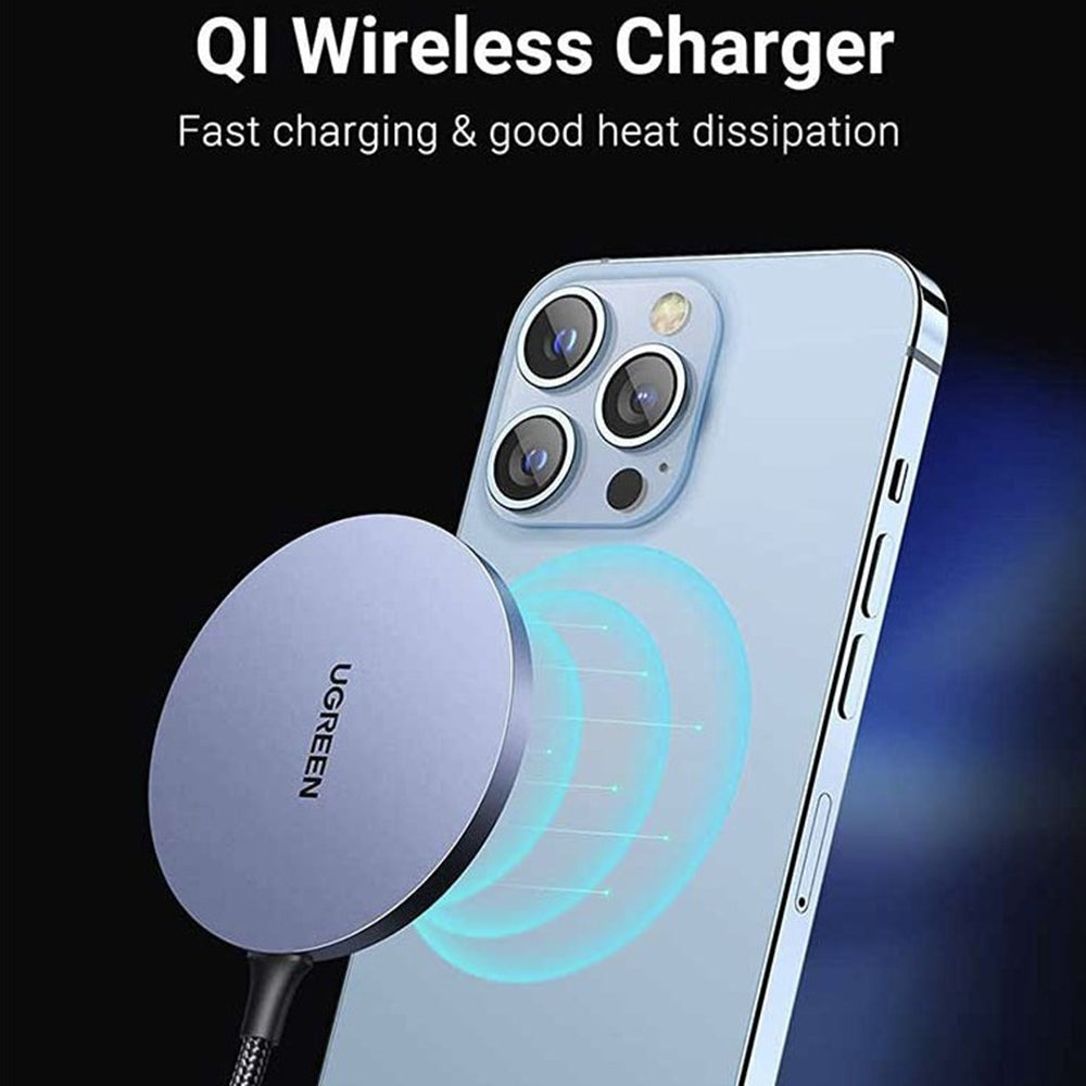 Incarcator Retea Wireless UGREEN CD245, 15W, 1.67A, Gri