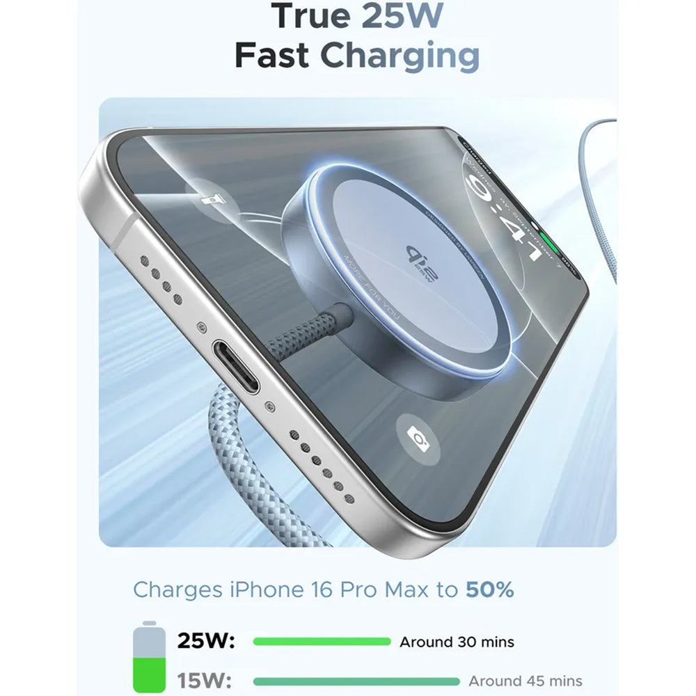 Incarcator Retea Wireless UGREEN MagFlow, 25W, Albastru