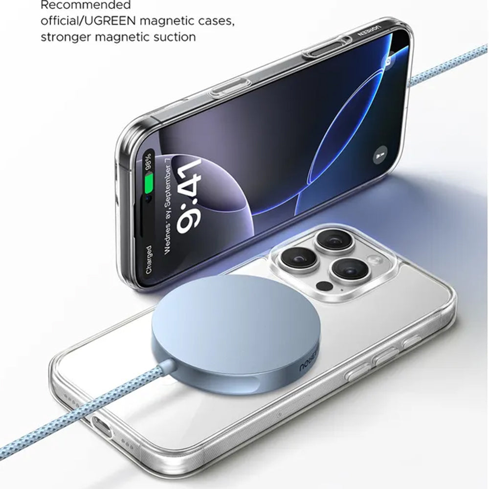 Incarcator Retea Wireless UGREEN MagFlow, 25W, Albastru