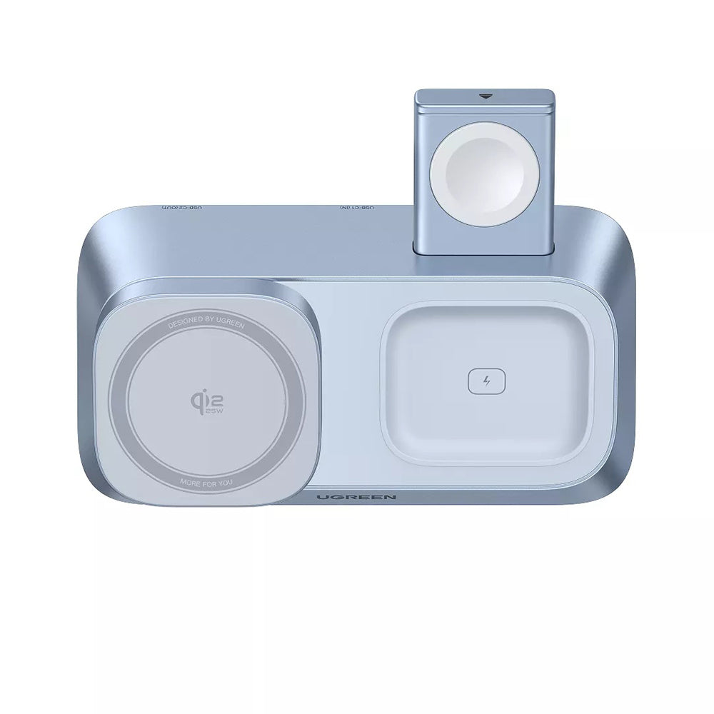 Incarcator Retea Wireless UGREEN W711 3in1, 25W, 1.67A, Albastru