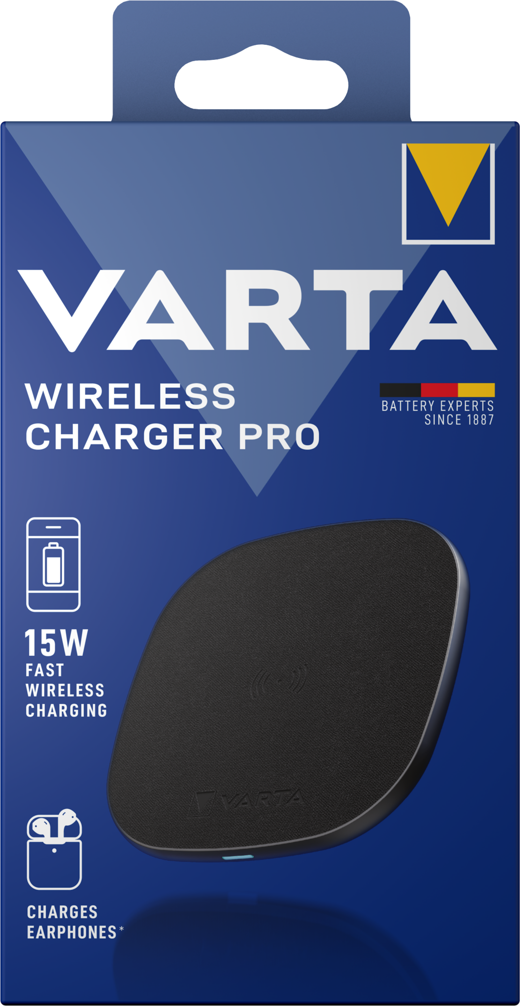 Incarcator Retea Wireless Varta Pro, 15W, 1.67A, Negru