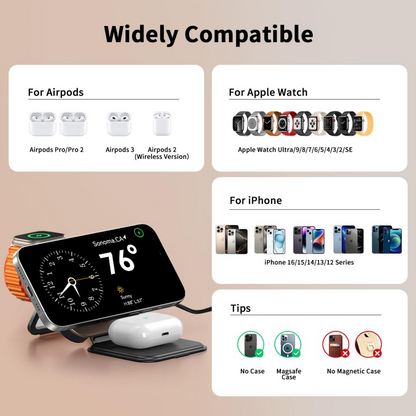 Incarcator Retea Wireless XO Design CX035 3in1, 15W, 1.67A, Negru