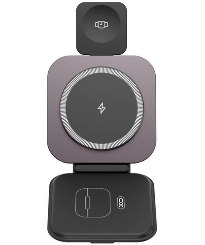Incarcator Retea Wireless XO Design CX035 3in1, 15W, 1.67A, Negru, Resigilat