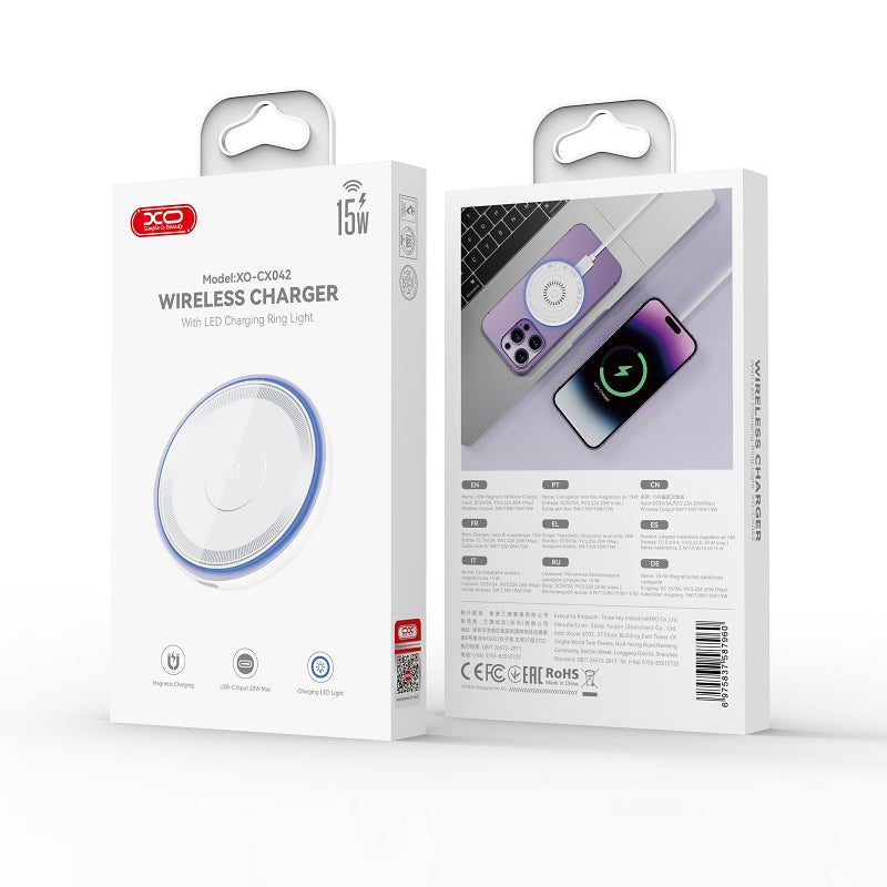 Incarcator Retea Wireless XO Design CX042, 15W, 1.67A, Alb