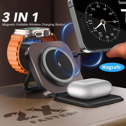 Incarcator Retea Wireless XO Design CX035 3in1, 15W, 1.67A, Negru