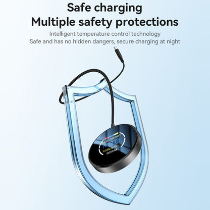 Incarcator Retea Wireless Yesido DS28 Display, 15W, 1.67A, Negru