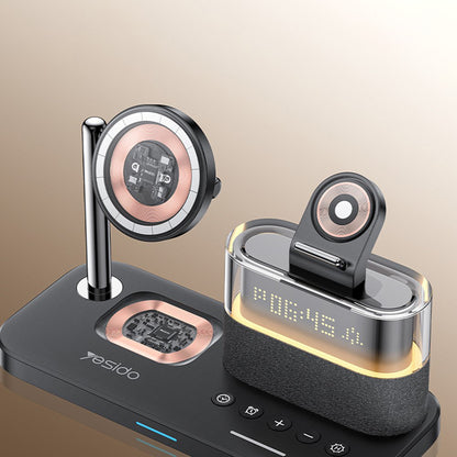 Incarcator Retea Wireless Yesido DS37 Display 3in1, 25W, 1.67A, Negru