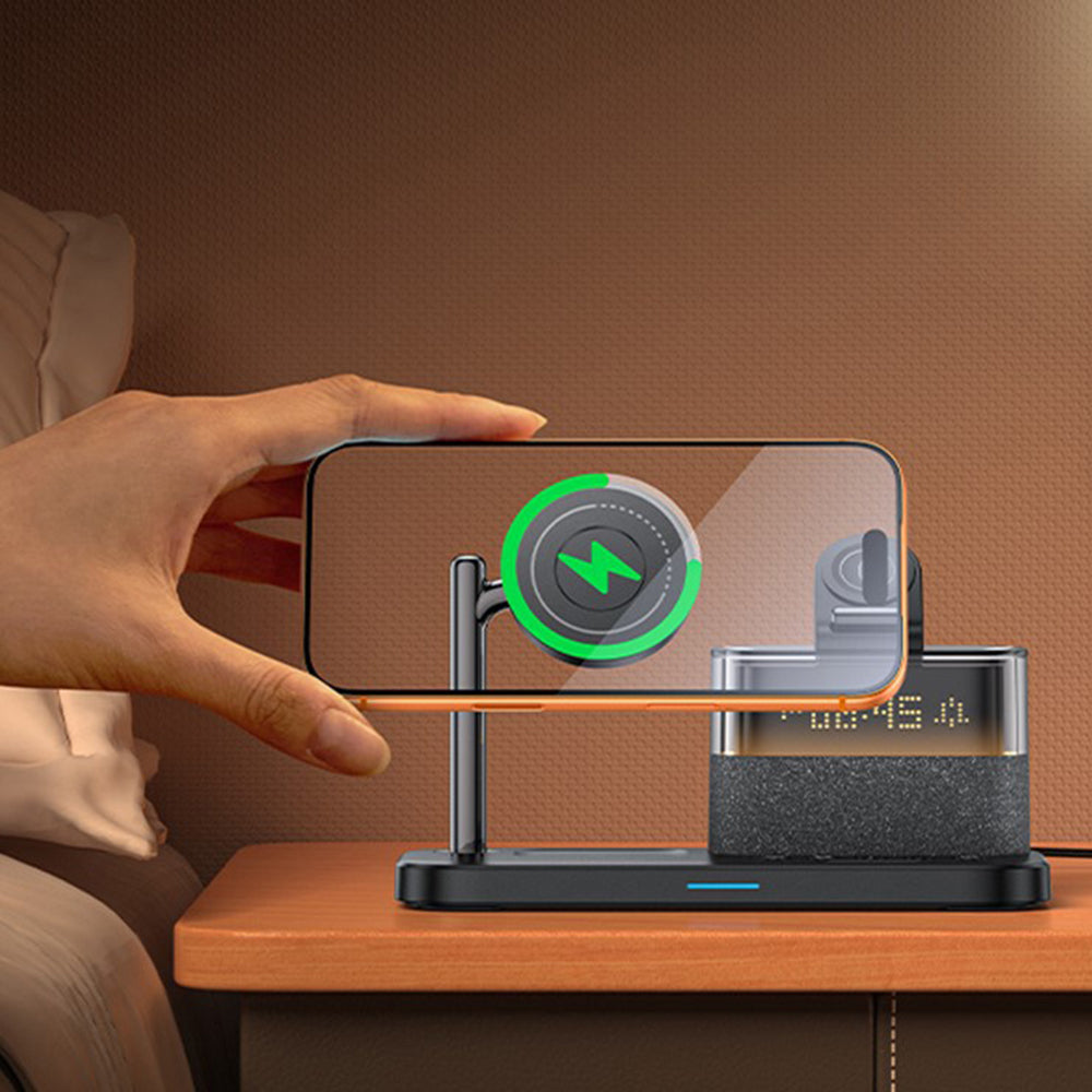 Incarcator Retea Wireless Yesido DS37 Display 3in1, 25W, 1.67A, Negru