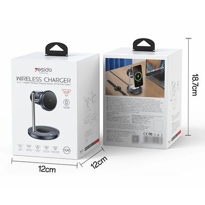 Incarcator Retea Wireless Yesido DS40 3in1, 25W, 1.67A, Negru