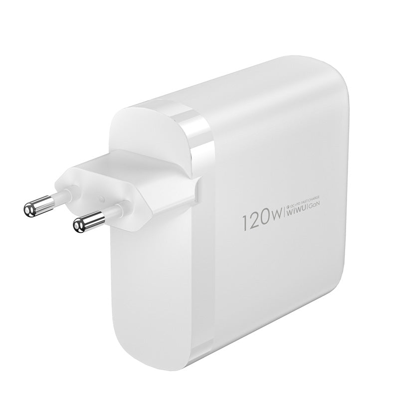 Ładowarka sieciowa WiWu Wi-U020, 120W, 3A, 1 x USB-A - 3 x USB-C, biała 