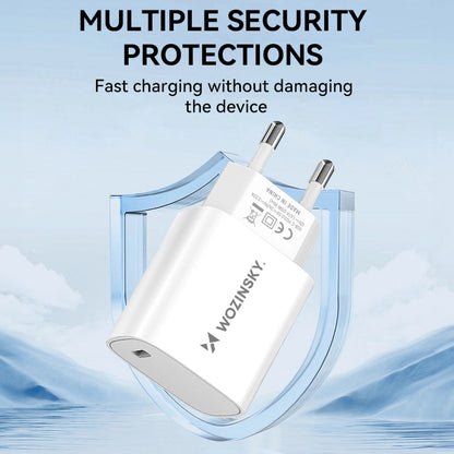 Incarcator Retea WZK WGWCCW, 20W, 3A, 1 x USB-C, Alb