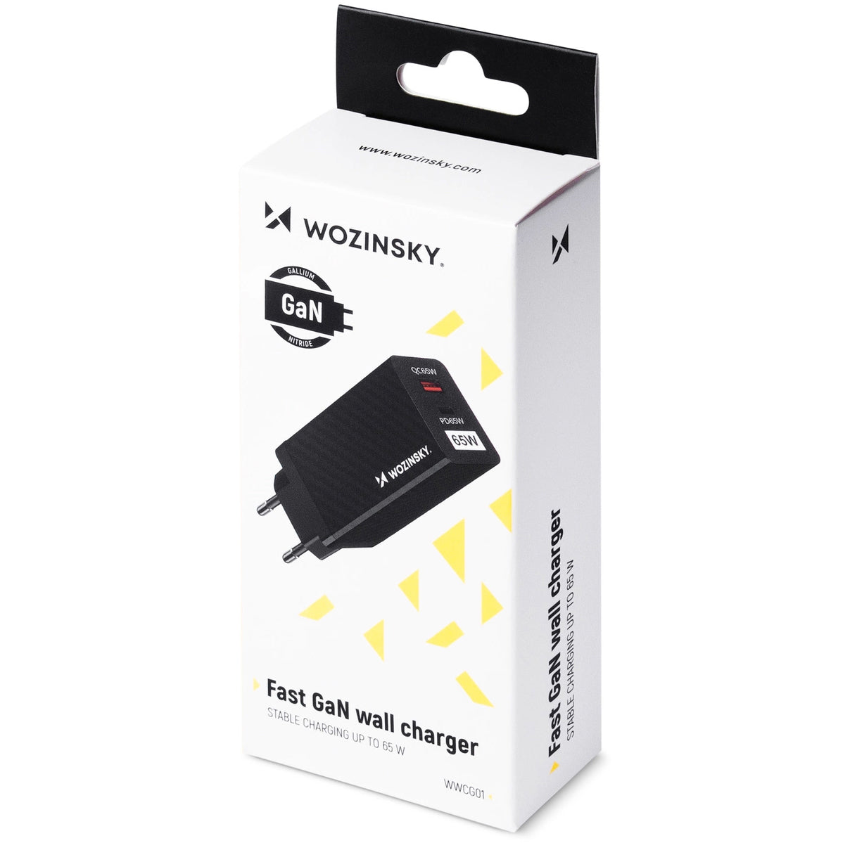 Incarcator Retea WZK WWCG01, 65W, 3A, 1 x USB-A - 1 x USB-C, Negru