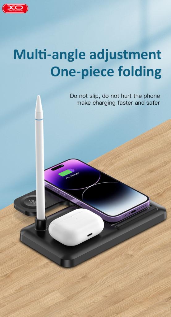 Incarcator Retea Wireless XO Design WX033 4in1, 15W, 1.67A, Negru