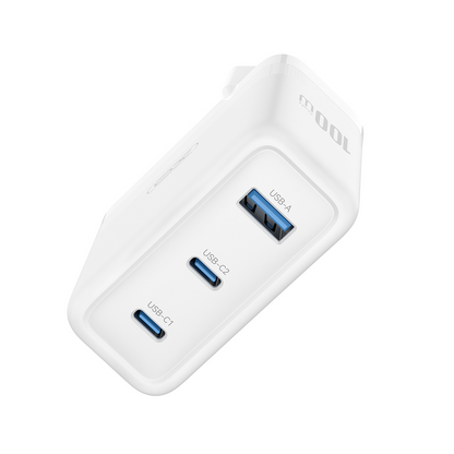 Incarcator Retea XO Design CE35, 100W, 5A, 1 x USB-A - 2 x USB-C, Alb