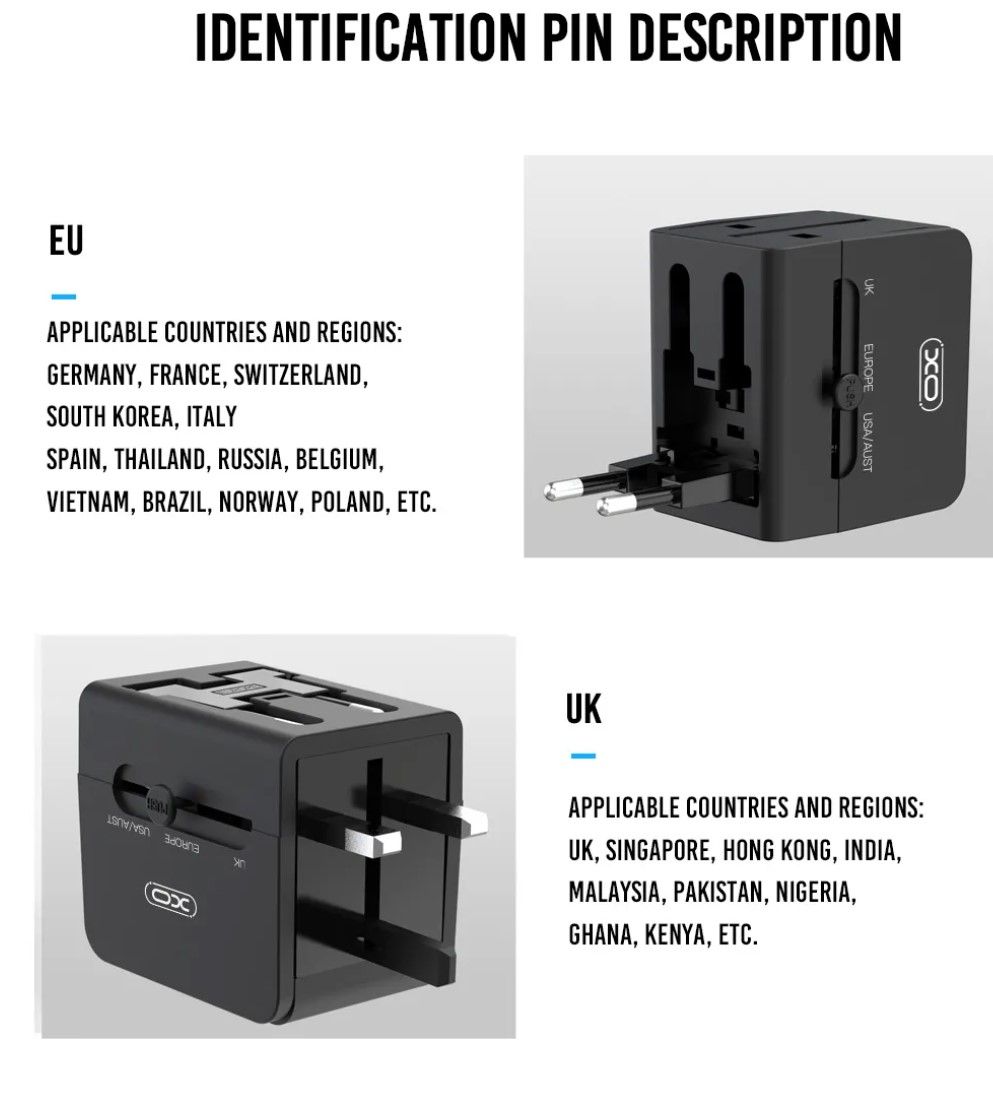 Incarcator Retea XO Design WL01 Travel, 10.5W, 2.1A, 2 x USB-A, Negru